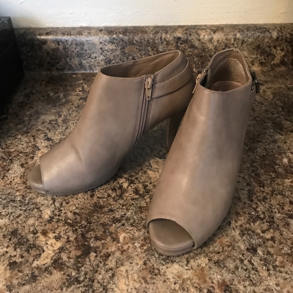 Peep toe booties